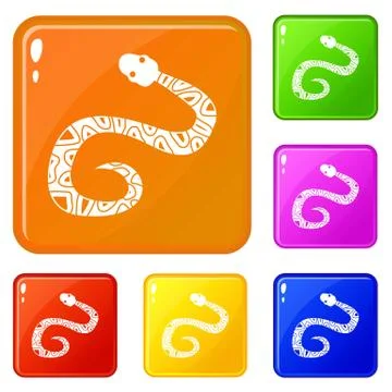 Snake icons set vector color 库存插图