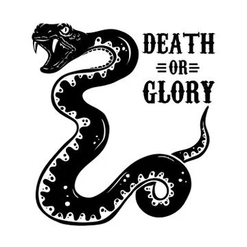 Snake illustration on white background. Design element for poster, t shirt, e Illustrazione stock