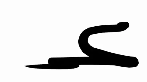 Snake &amp; jungle carpet python attack,sliding decorative sketch silhouette. Stock Footage 38285459