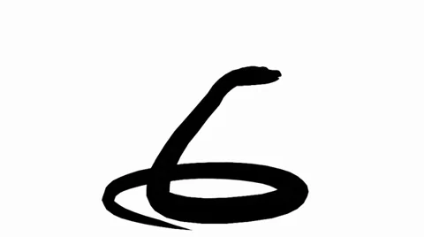 Snake &amp; jungle carpet python attack,sliding decorative sketch silhouette. Vidéo 38285770