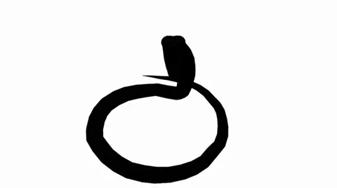 Snake &amp; jungle carpet python attack,sliding decorative sketch silhouette. Stock Footage 38327318