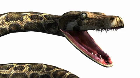 Snake & jungle carpet python open mouth ... | Stock Video | Pond5