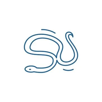 Snake line icon concept. Snake flat  vector symbol, sign, outline illustration. Stockillustratie