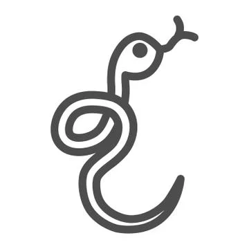 Snake line icon. Serpent web vector illustration isolated on white. Reptile Stock Illustration