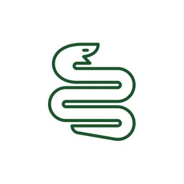 Snake with a linear trending flat style logo illustration Stock Illustration