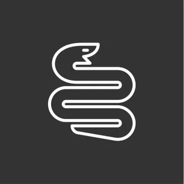 Snake with a linear trending flat style logo illustration Stock Illustration