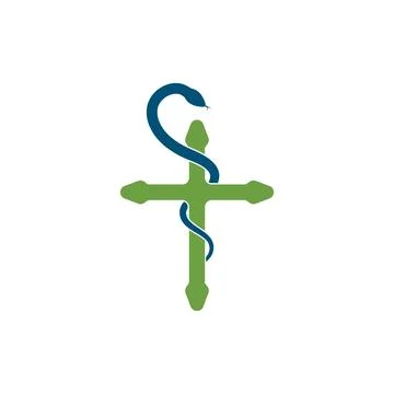 Snake medical cross icon vector illustration design Stock-Illustration