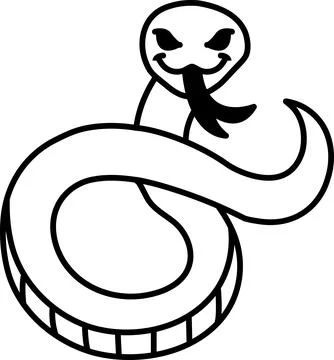 A snake with a menacing look on its face Illustrazione stock
