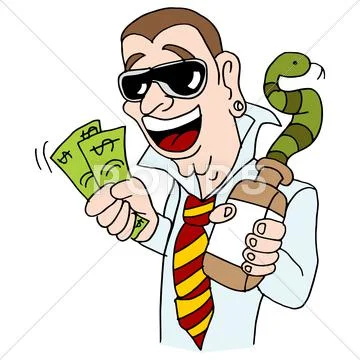 Snake oil salesman Stock Illustration
