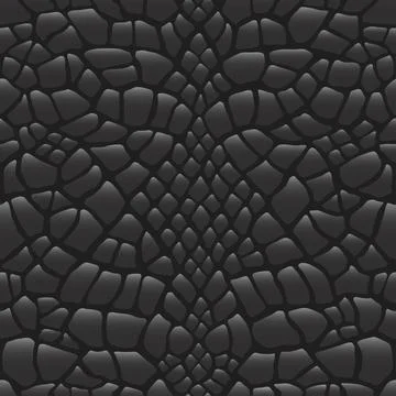 Snake pattern. Black viper skin. Reptile monochrome leather texture. . Vector Stockillustratie