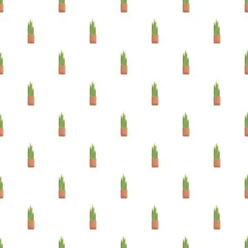 Snake plant pot seamless pattern for home decor 스톡 일러스트