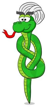 Snake practicing yoga Stock Illustration