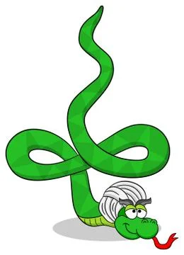 Snake practicing yoga Stock Illustration