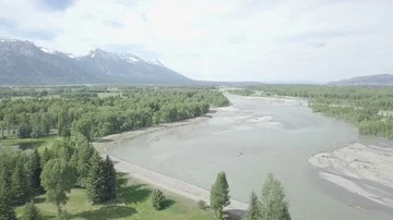 Snake River with Grand Tetons Stock Footage 85628583