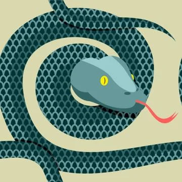 Snake seamless pattern. Longest reptile Python. Vector ornament  illustration Stock Illustration