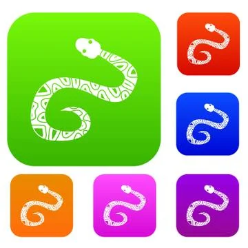 Snake set color collection 스톡 일러스트