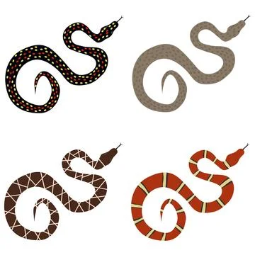 Snake, a set of poisonous snakes Stockillustratie