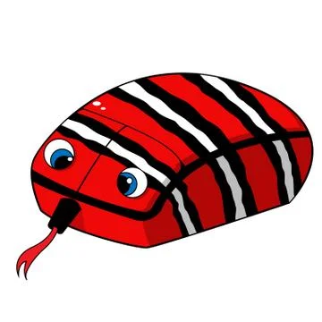 Snake shaped computer mouse Stock Illustration