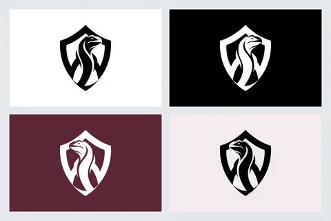 Snake Shield Logo Icon Set Stock Illustration
