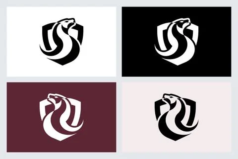 Snake Shield Logo Vector Set Stock-Illustration