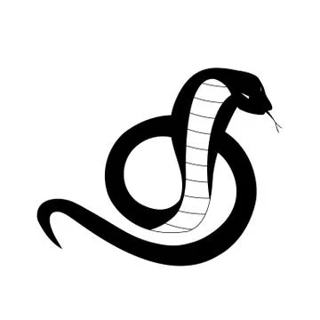 Snake silhouette curled up in the ring Stock Illustration