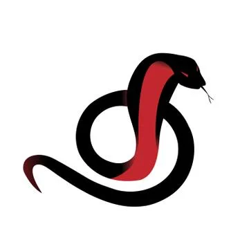 Snake silhouette curled up in the ring Stock Illustration
