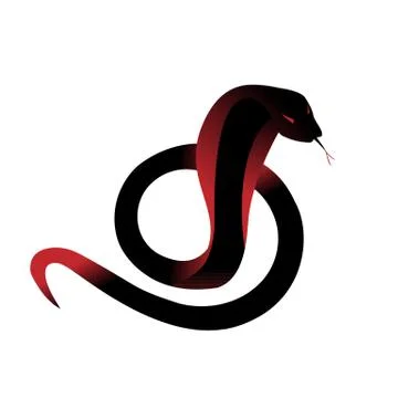 Snake silhouette curled up in the ring Stock Illustration