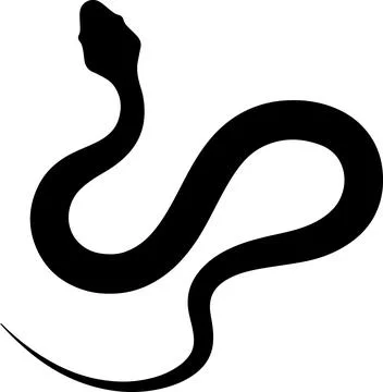 Snake silhouette, minimal simple vector illustration Stock Illustration