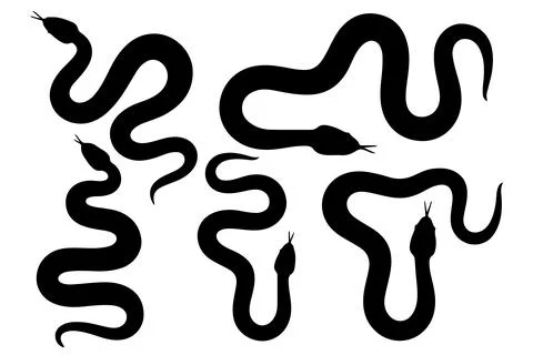 Snake silhouette vector for websites, graphics related artwork Stock Illustration