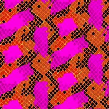 Snake skin red pink artificial seamless vector texture イラスト素材