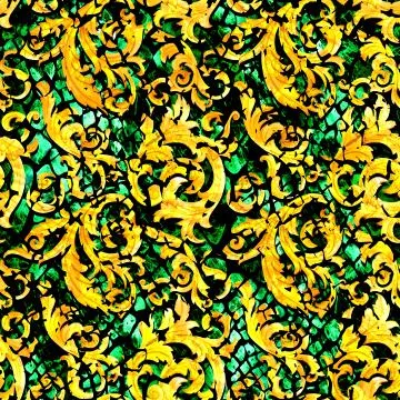 Snake skin seamless pattern texture with gold baroque. Stock Illustration