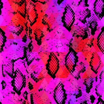 Snake skin texture  with colored rhombus. Geometric background. Seamless pattern 스톡 일러스트