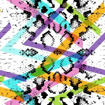 Snake skin texture seamless pattern. black magenta orange lilac pink purple b 库存插图