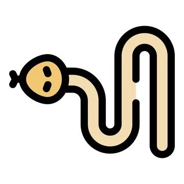 Snake slithering, creating s shape with body, wildlife reptile icon Stock Illustration