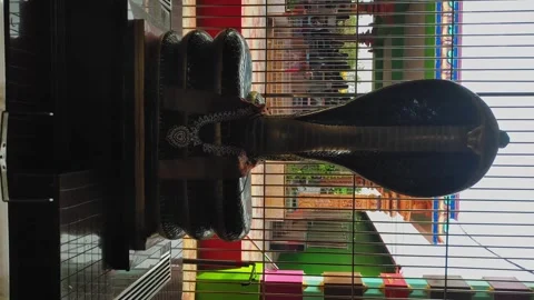 Snake statue in indian temple 4k vertical short Stock-Footage 280648856