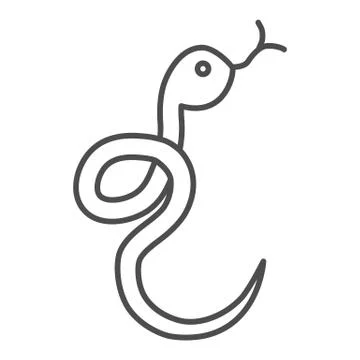 Snake thin line icon. Serpent web vector illustration isolated on white. Reptile Stock Illustration