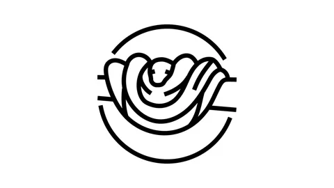 Snake tree animal line icon animation Stock Footage 326132753