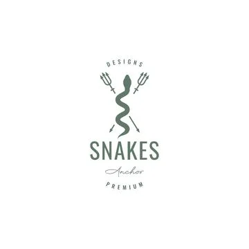 Snake with trident logo design Stock Illustration
