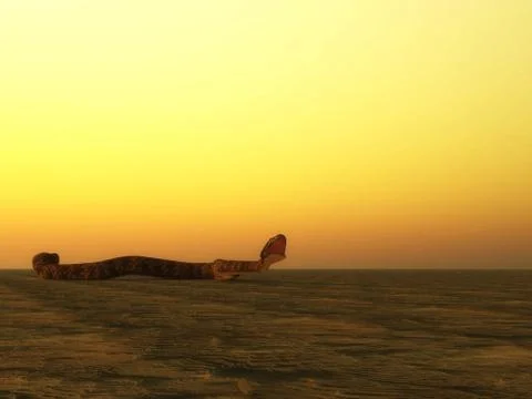 Snake trying to bite - 3D render Stock Illustration