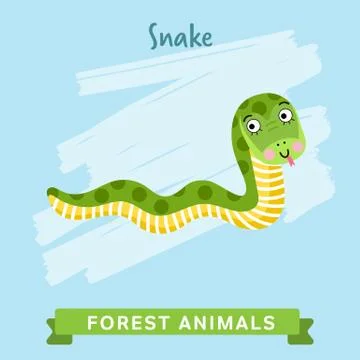 Snake Vector, forest animals. Stock Illustration