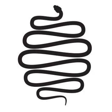Snake vector icon. Long cobra python snake creeping silhouette Stock Illustration