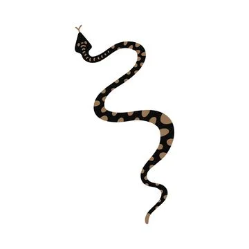 Snake vector icon, spotted serpent with tongue hanging out, cartoon viper, boa Illustration
