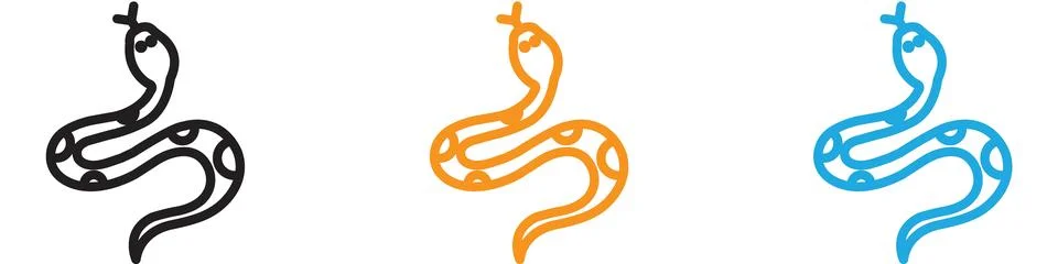 Snake vector logo set collection for web app ui Stock Illustration