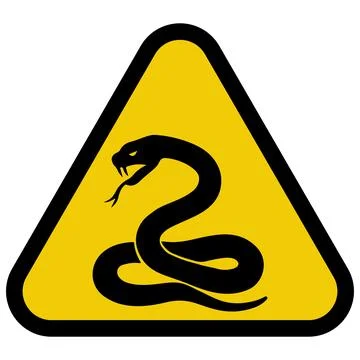 Snake Warning Sign Caution, Danger, Reptile Hazard Illustrazione stock