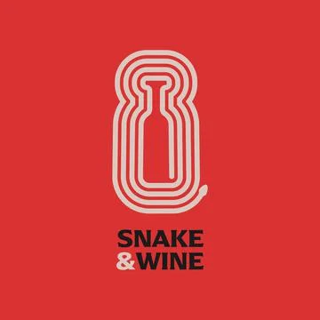Snake Wine Logo Stock Illustration