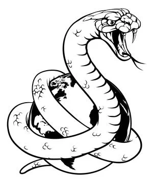 Snake World Earth Globe Concept Illustrazione stock