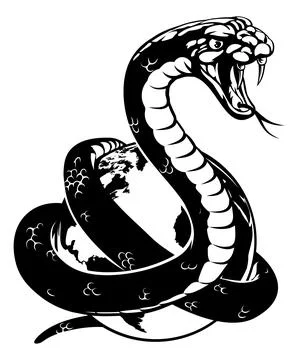 Snake World Earth Globe Concept 스톡 일러스트