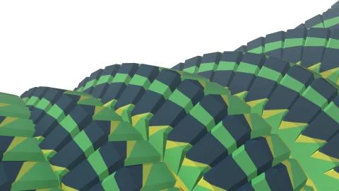 Snake worm spine like 3d rendered gears mechanism abstract background new Stockillustratie