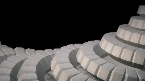 Snake worm spine like 3d rendered gears mechanism abstract background new Illustrazione stock