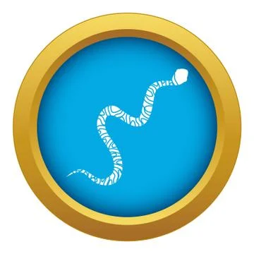 Snake wriggling icon blue vector isolated 스톡 일러스트